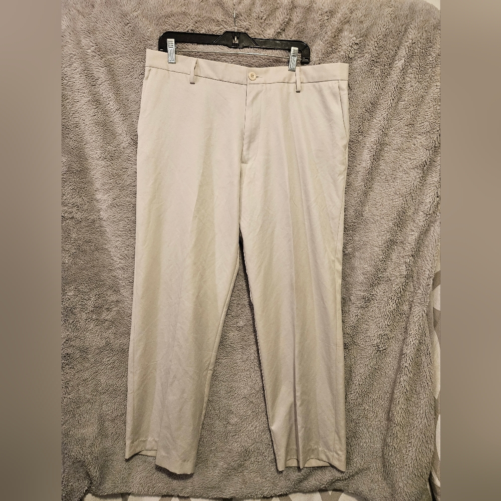 Dockers Pants Mens Straight Fit D2, Khaki Flat Front Sz 36x30, Tan, Beige Chino